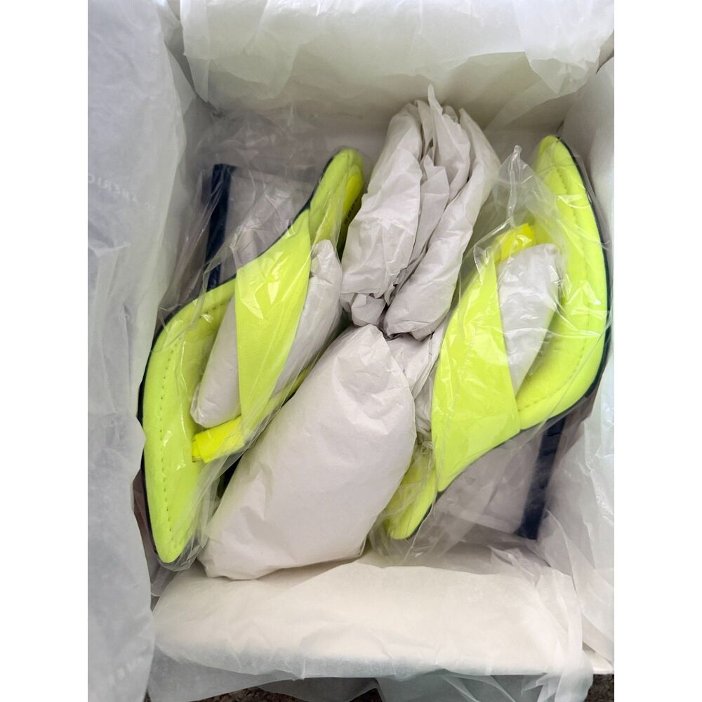 Good American Neon Yellow Slide Heels Run small